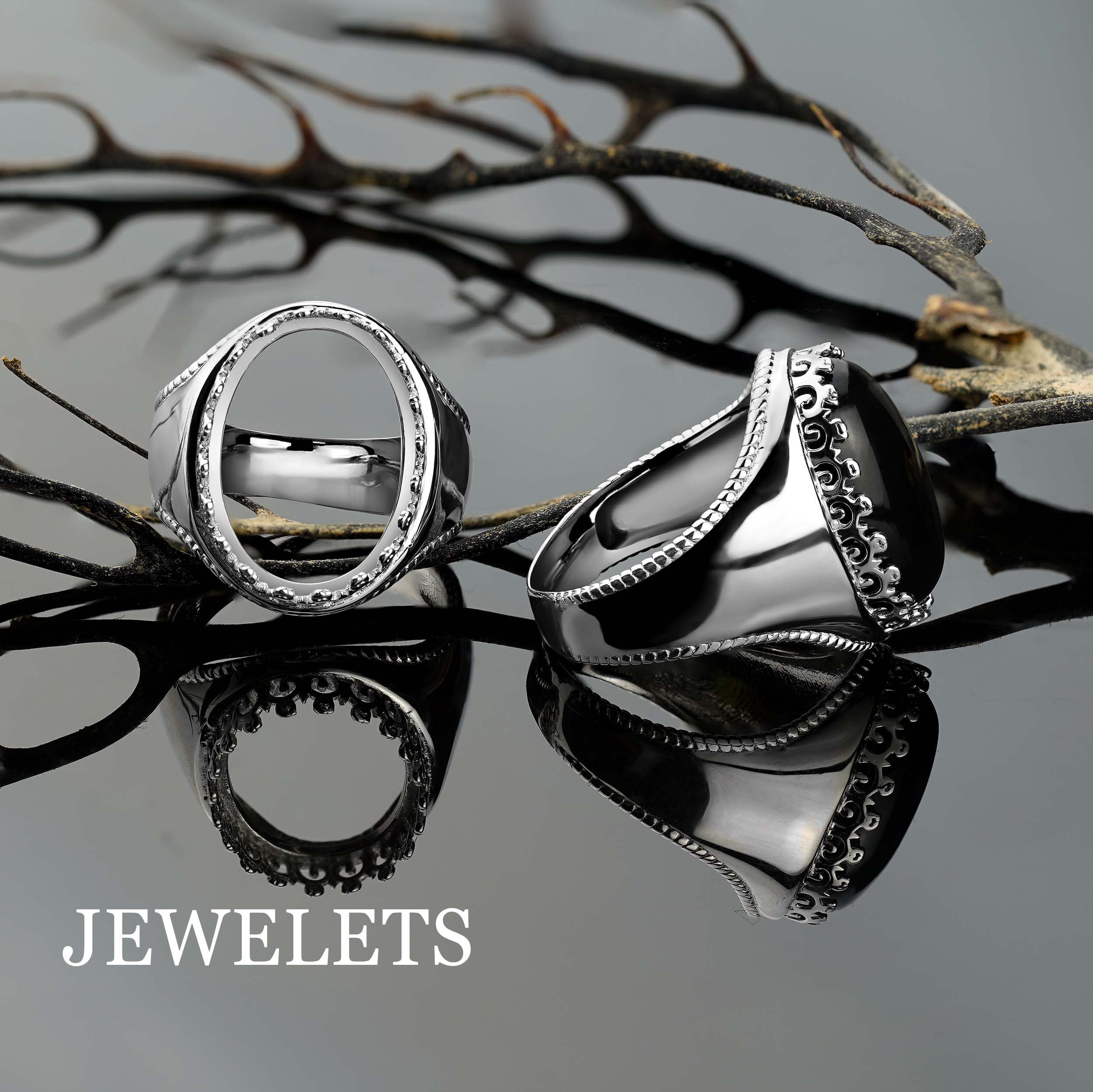Silver Ring Blank 13x18 mm 925 Sterling Rings Cabochon Base Ring Bezel Setting