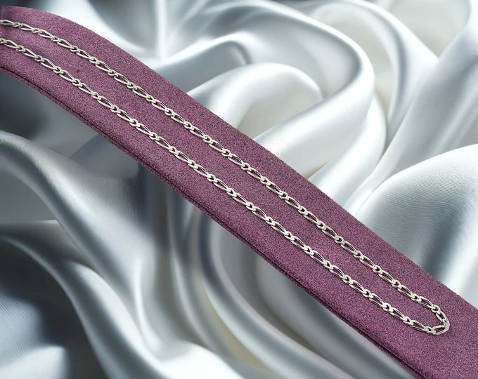 Silver Figaro Link 1x1 Necklace Width: 3.0mm