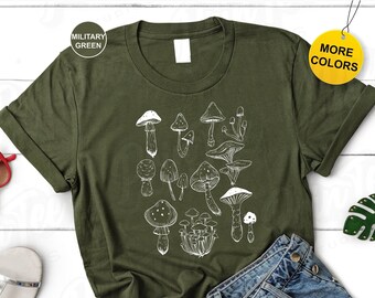Mushroom Shirt, Magic Mushroom Tee, Cottagecore Shirt, Botanical Shirt, Nature Lover Mushroom Tee, Aesthetic Mushroom Shirt, Fungus Shirt