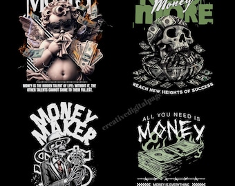 Money Streetwear PNG Bundle – Urban T-Shirt Designs (Printable Download)