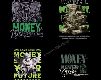 Money Streetwear PNG Bundle – Urban T-Shirt & Hoodie Designs (Digital Download)