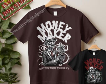 Money Maker PNG | Streetwear Hustle Design | High-Resolution Transparent PNG | Digital Download for T-Shirts & Hoodie