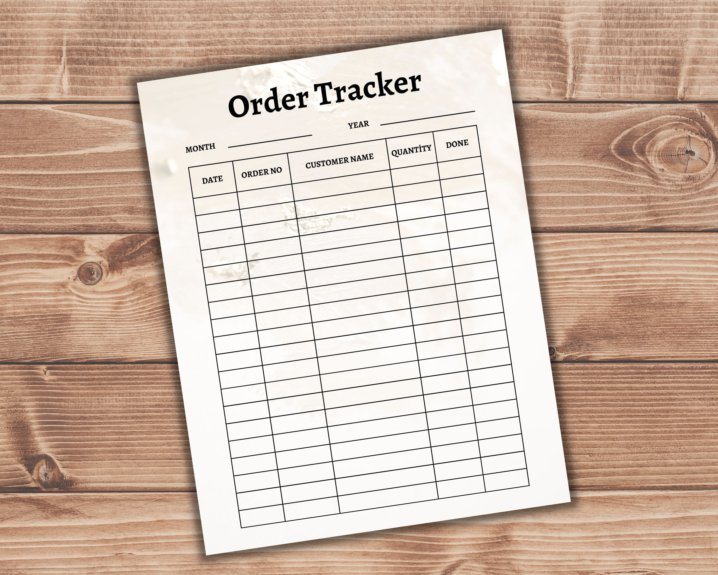 Order Tracker, Printable Order Log, Instant Digital Download, US Letter ...