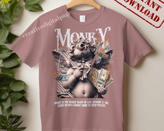 Streetwear Money Angel PNG | T-Shirt & Hoodie Design (Digital Download)