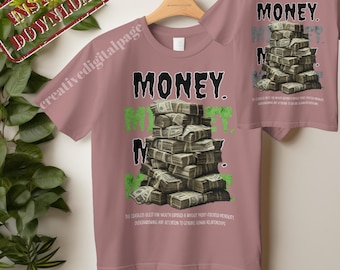 Design PNG Streetwear Money / T-shirt e felpa con cappuccio urbane alla moda (download digitale)