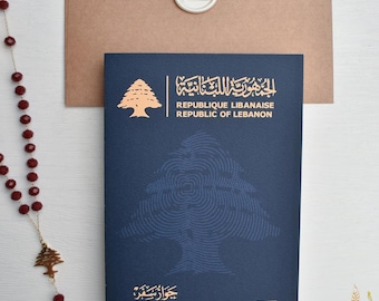 Auf in den Libanon | Libanon Karte | libanesischer Pass | Kette | Lederband