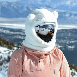 Fur Ski Hood - Bear - White