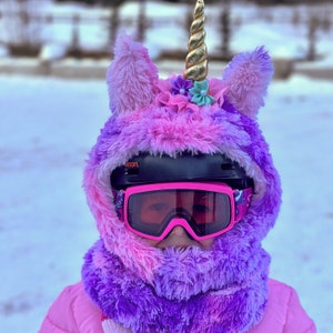 Fell Skihaube - *KIDS* Einhorn - Lila