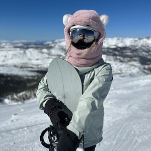 Fur Ski Hood - Bear - Rose