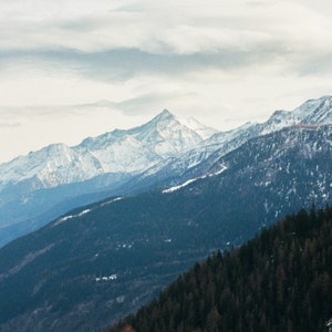 Mountain panorama, Courmayeur, snow-capped mountain