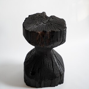 READY to SHIP Tree Stump Side Coffee Table. Wooden Black Table. Natural ...