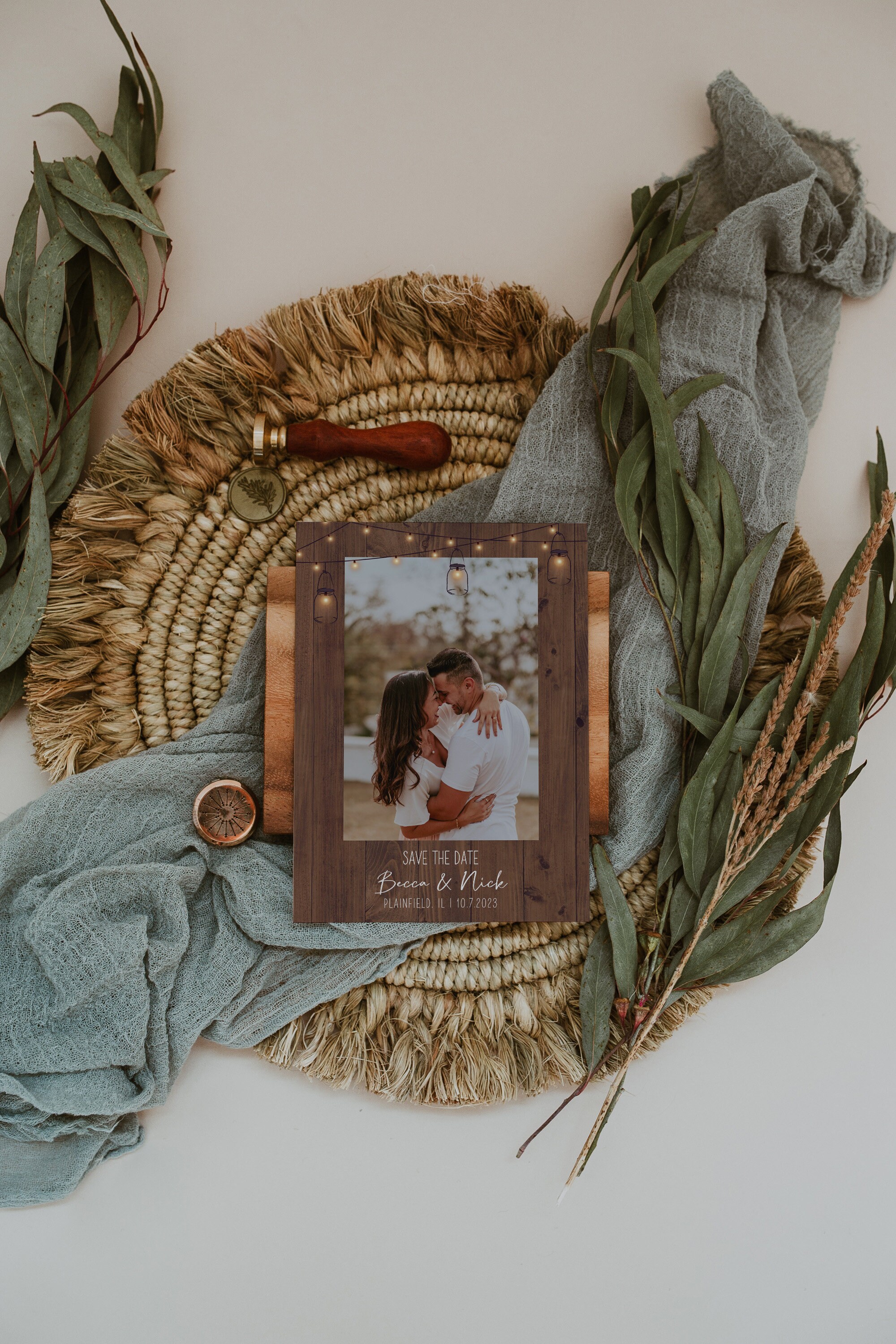 Rustic Save the Date Template | INSTANT DOWNLOAD | Editable Template ...