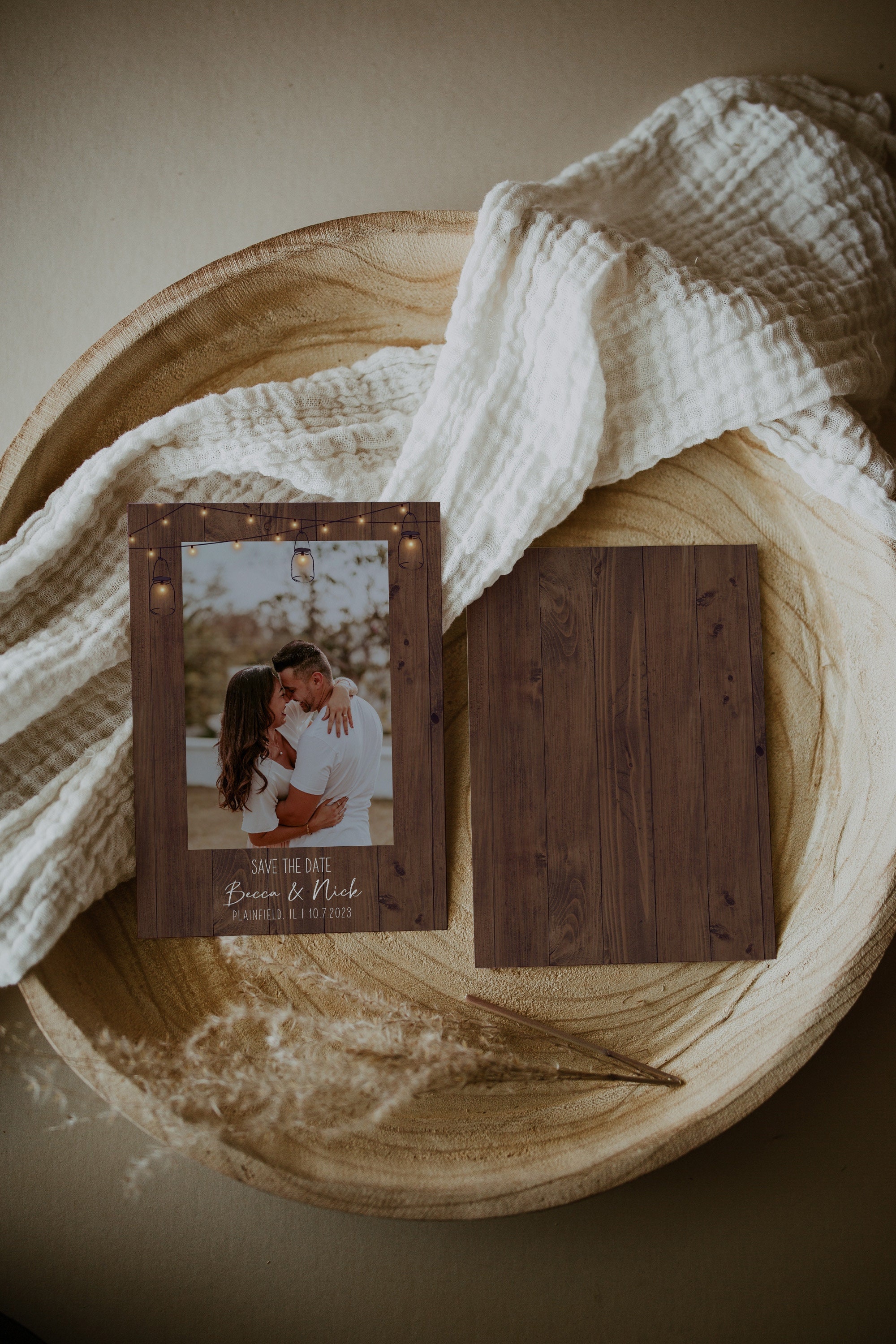 Rustic Save the Date Template | INSTANT DOWNLOAD | Editable Template ...