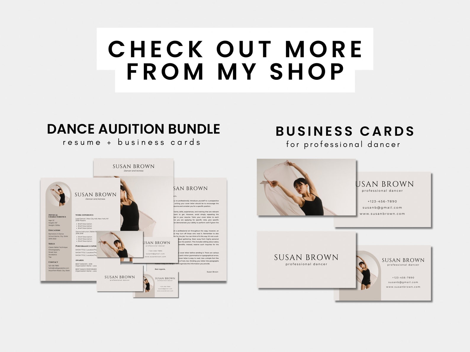 Dance Audition Resume Template for Canva Audition Headshot and Cover Dance Audition Resume Template for Canva Audition Headshot and Cover