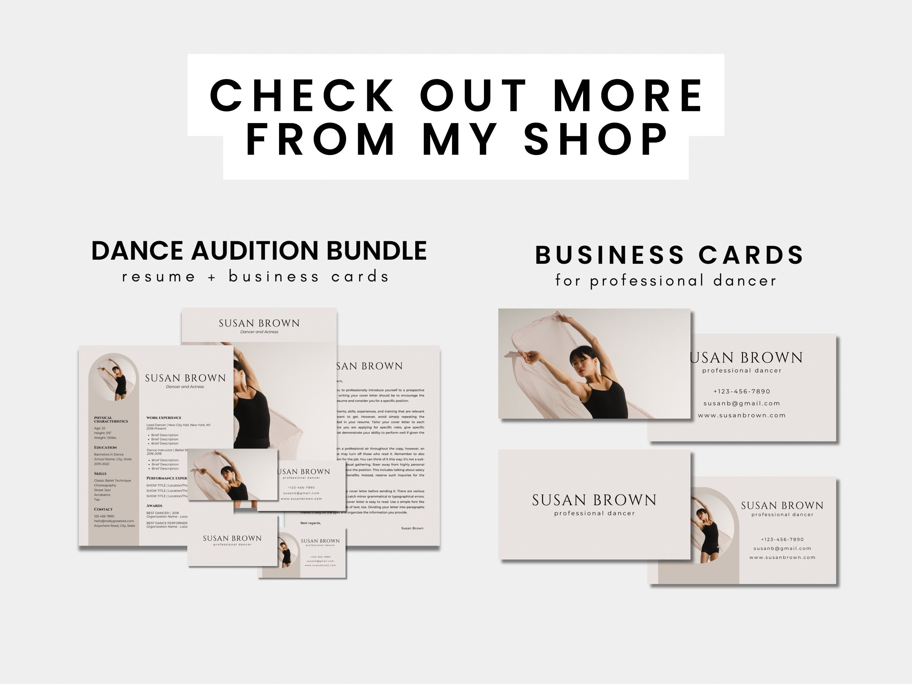 Dance Audition Resume Template for Canva Audition Headshot and Cover Dance Audition Resume Template for Canva Audition Headshot and Cover