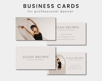 Dancer Business Card | Editable Business Card | Professional Dancer Business Card | Business Card for Freelance Artist, Model, Actress