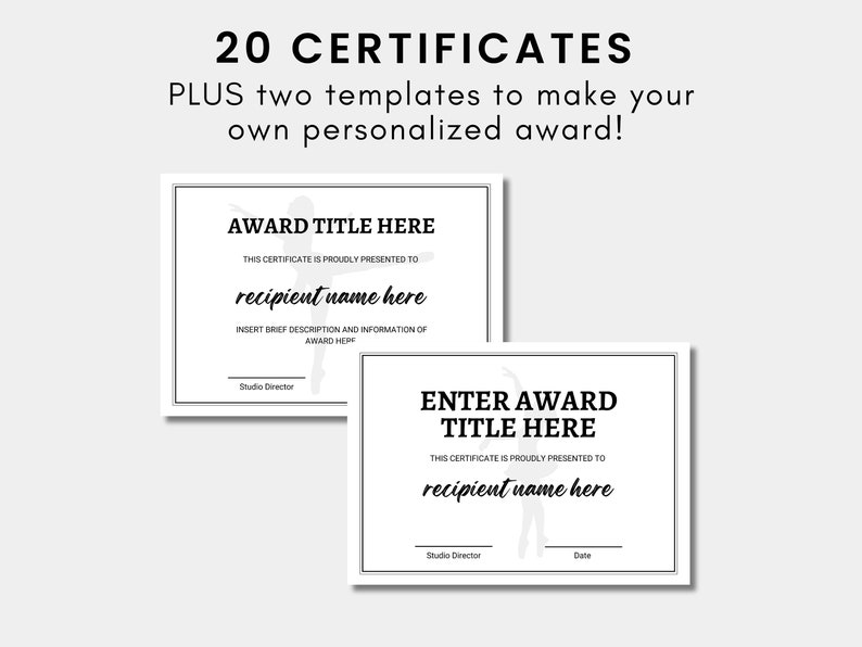 Dance Award Certificates Bundle Dance Team Certificates Certificate