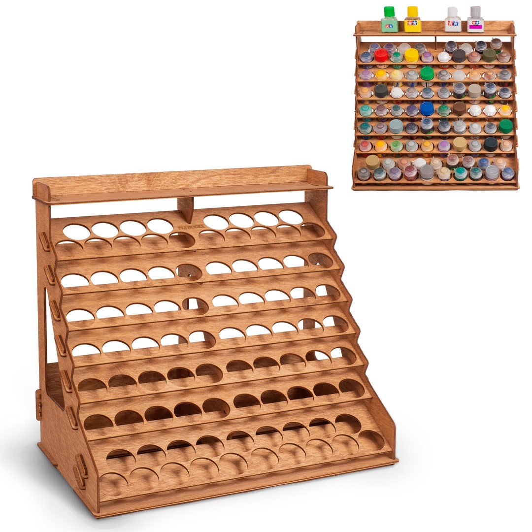 Citadel Paint Organizer for 87 Paint Bottles and 14 Brushes Paint Rack