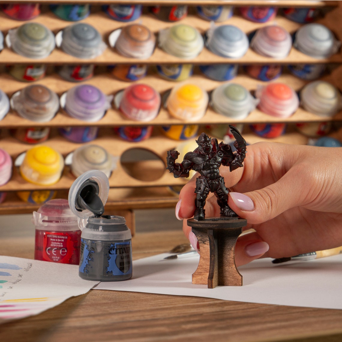 Citadel Paint Rack Organizer With 60 Holes for Miniature Paint Etsy