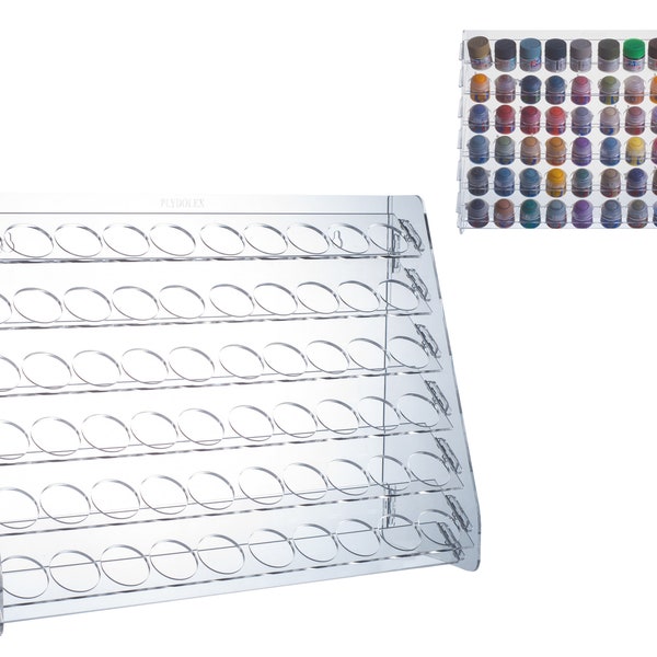 Plydolex Acrylic Paint Storage Organizer with 60 Holes For Citadel Paints and Others - Wall-Mounted Citadel Paint Rack