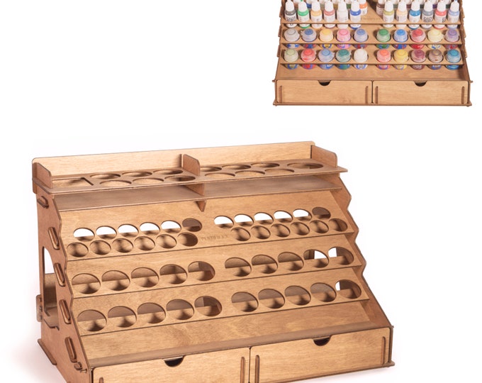 Paint Storage Rack With 58 Holes for Paint Bottles Hand Craft Paint