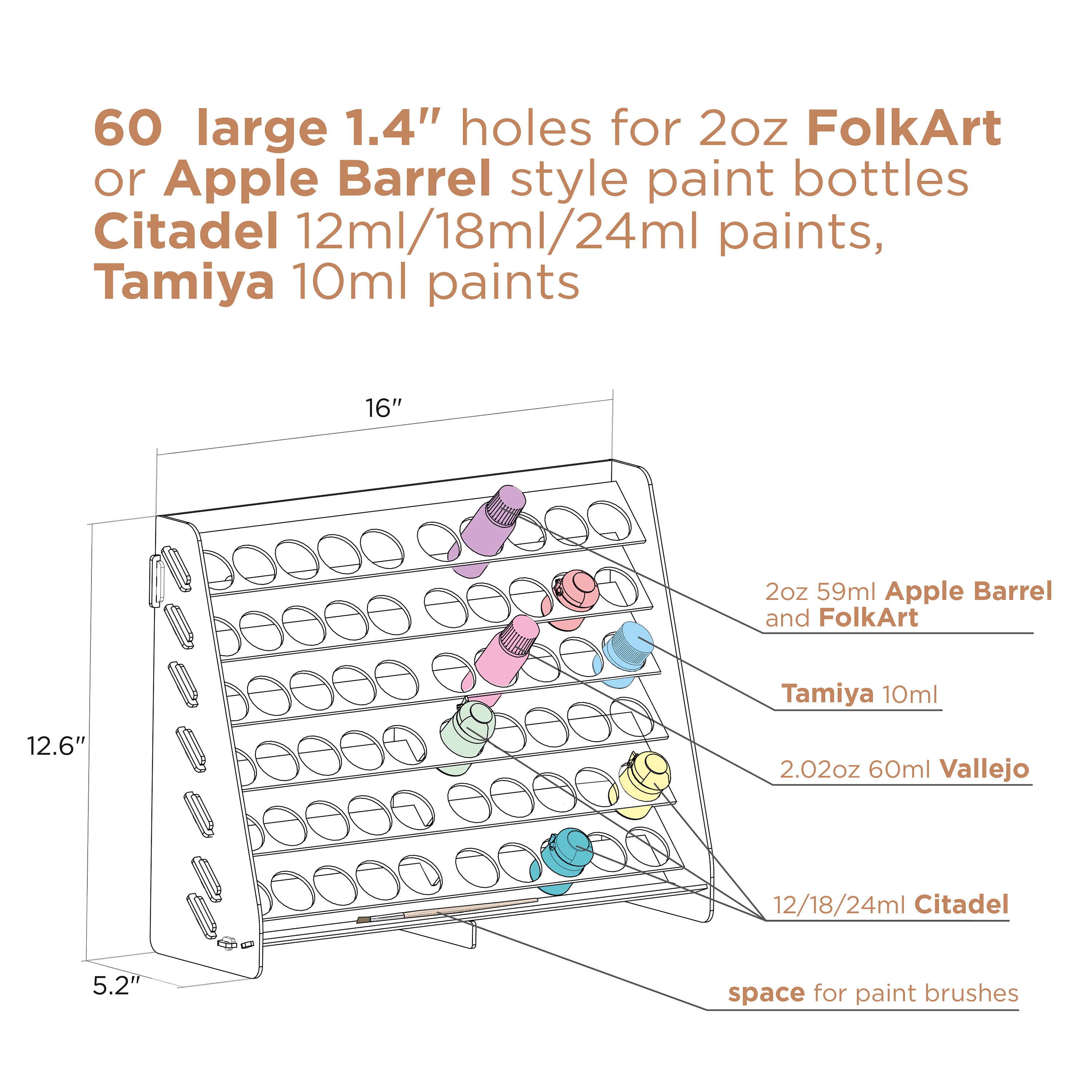 Miniature Paint Rack – Plywood Organizers for Miniaute Painters