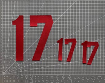 8",9",10",12"  One-Color Jersey Numbers Set (Back & Shoulder) | Unstitched