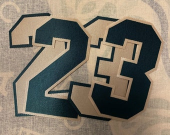 8”/9"/10" Two-Color Tackle Twill Jersey Number | Unstitched