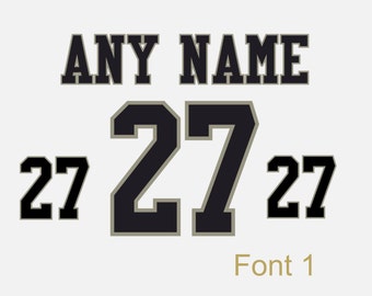 Hockey Name Number Kit for Jersey, Athletic Style | 2 Color Twill Letters and Numbers | No Pre-stitched