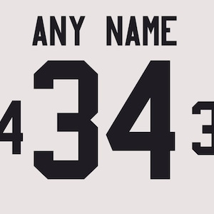 Custom Loose Jersey Numbers - 10 or 12 inch - 3 color stitched