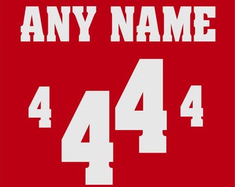 Wisconsin Style Name Number Kit | Custom Name Number Kits | One-Color Tackle Twill Letters & Numbers | Unstitched