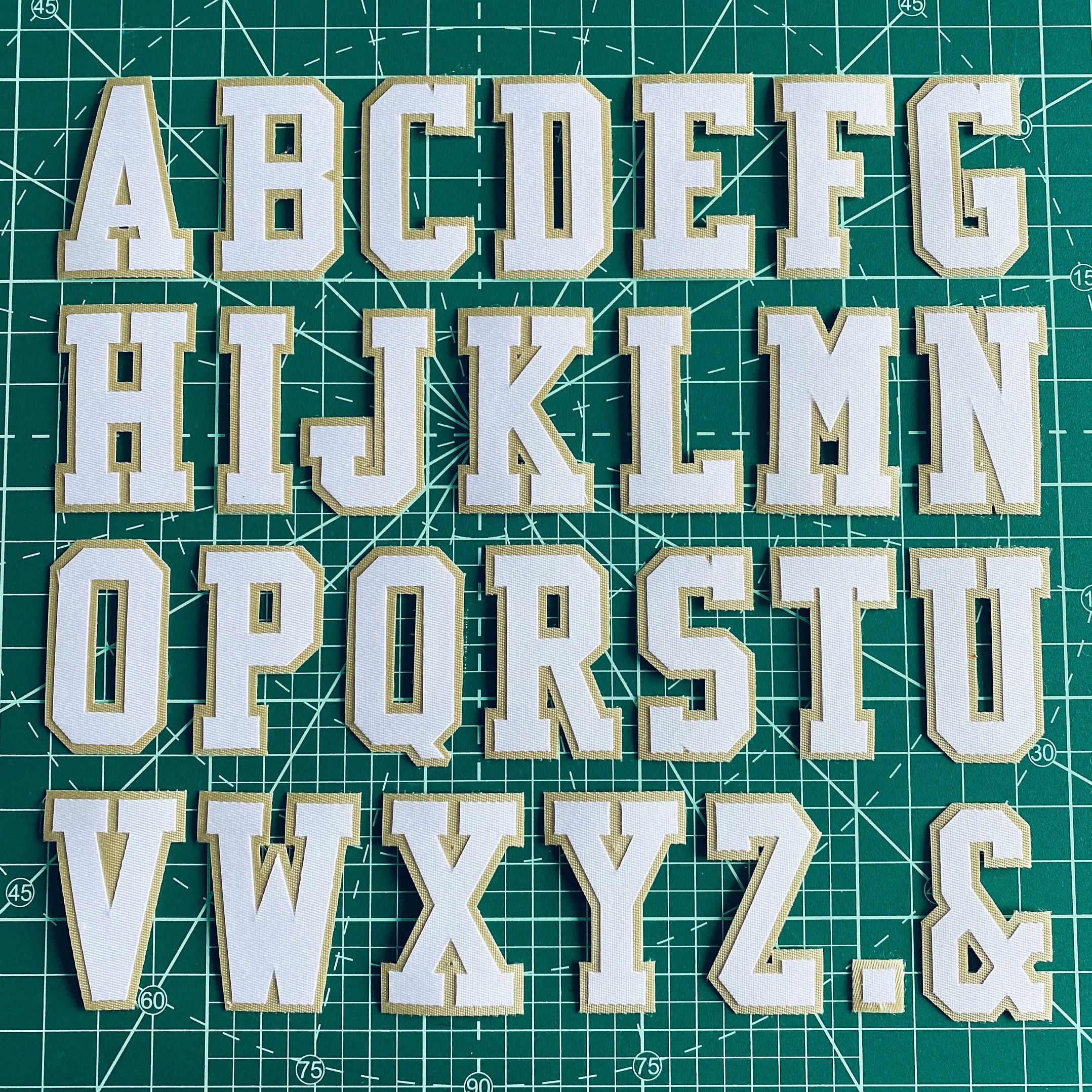 42 Colors Twill Letters for Jersey and Uniform 2 Color Professional