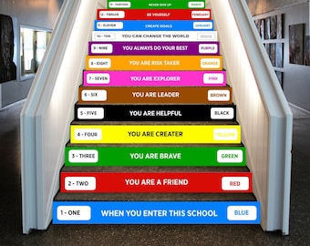 30 Motivational Stair Decals for School Staircase Quotes Decal Growth  Mindset Steps Stair Riser Decals Inspirational Quotes School Decor 
