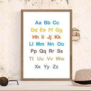 ABC Alphabet, Homeschool Decor, Classroom Decor, Playroom Prints lowercase and uppercase