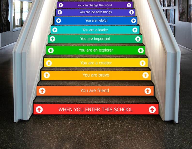 Motivational Stair Decals, Custom Motivation Classroom and School Decor ...