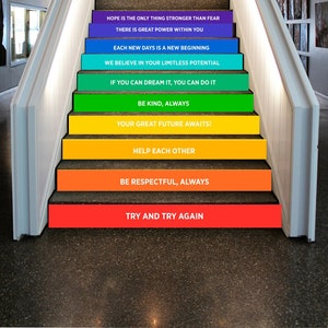 Educational Motivational decor, classroom decor, school decor, school decoration, classroom rules decals - 30 STAIRS