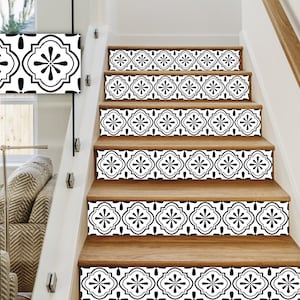 Stair Riser Decals Modern Vinyl Strips Peel and stick Removable stickers and Stair Riser Decals for Stairs - Home Decor -HD16 - 10-20 STRIPS