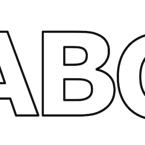 May include: Black and white outline of the letters A, B, and C.