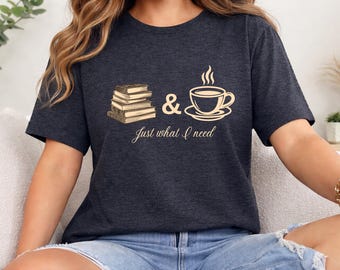 Books and Coffee Shirt, Gift for Book Lover, Bookish T-Shirt, Reading Shirt, Bookworm Gift, Book Lover Shirt, Bookish Gift