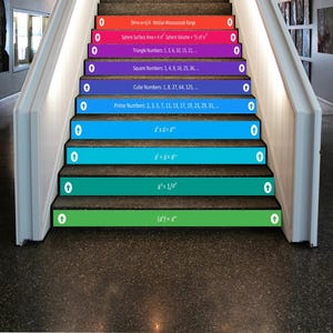 Math Stair decals for school, Stickers for Stairs, Stair Signs for School,  Stairs decal School, inspirational quotes school decor