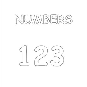 Pode incluir: Ilustra&ccedil;&atilde;o em preto e branco de linhas do texto "NUMBERS" e os n&uacute;meros "123".