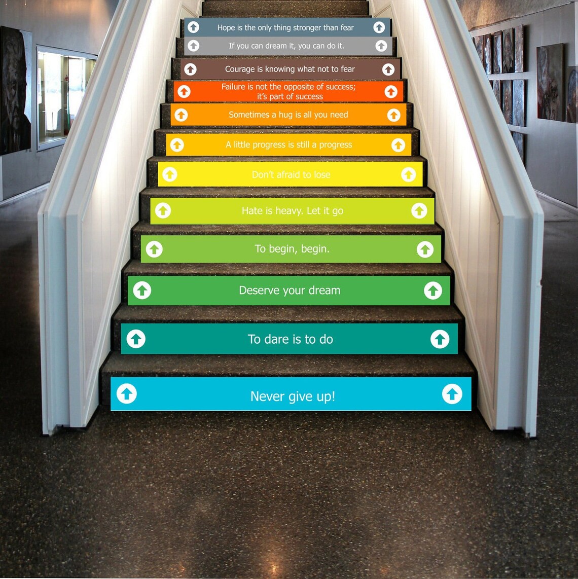 Motivational Stair Decals for School Stickers for Stairs Etsy