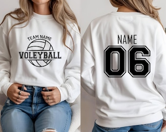 Comfort Colors® Custom Volleyball Sports Team Shirt with Your Text and Number, Custom Volleyball Shirt With Team Name