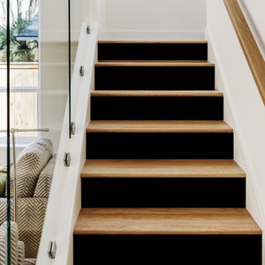 Black Stair Riser Modern Vinyl Strips Peel and stick Removable stickers for Stairs Home Decor  - HD010