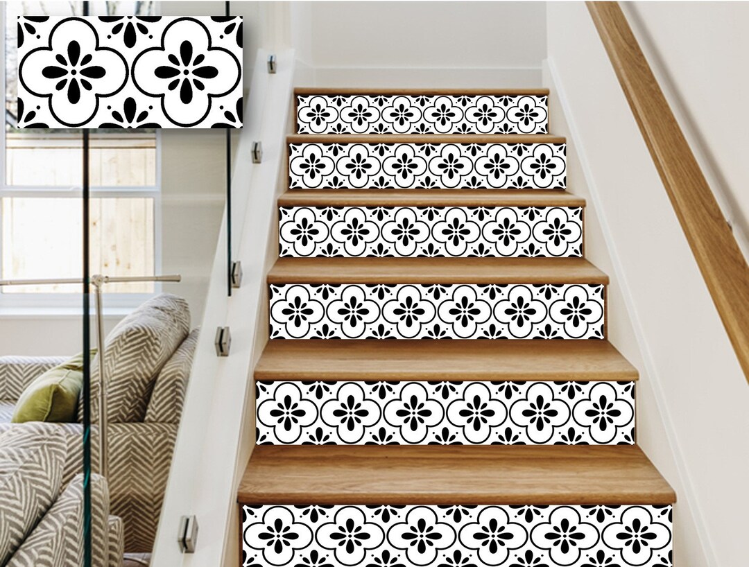Stair Riser Decals Modern Vinyl Strips Peel and Stick Removable ...