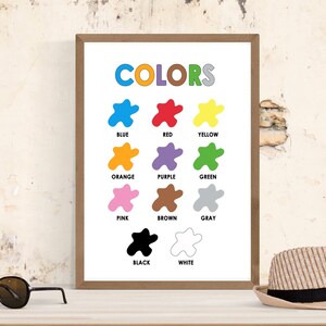 Colors Education Print - Colors Poster Printable · Playroom Learning Materials - For classroom and kids room decor DIGITAL FILE