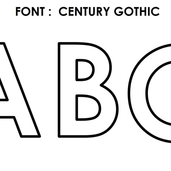 ABC Uppercase Letters PDF 28 pages - Century Gothic