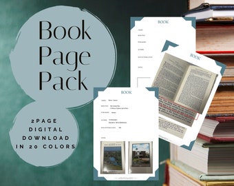 Book Page Pack - Printable (Digital Download) Family History Pages Templates