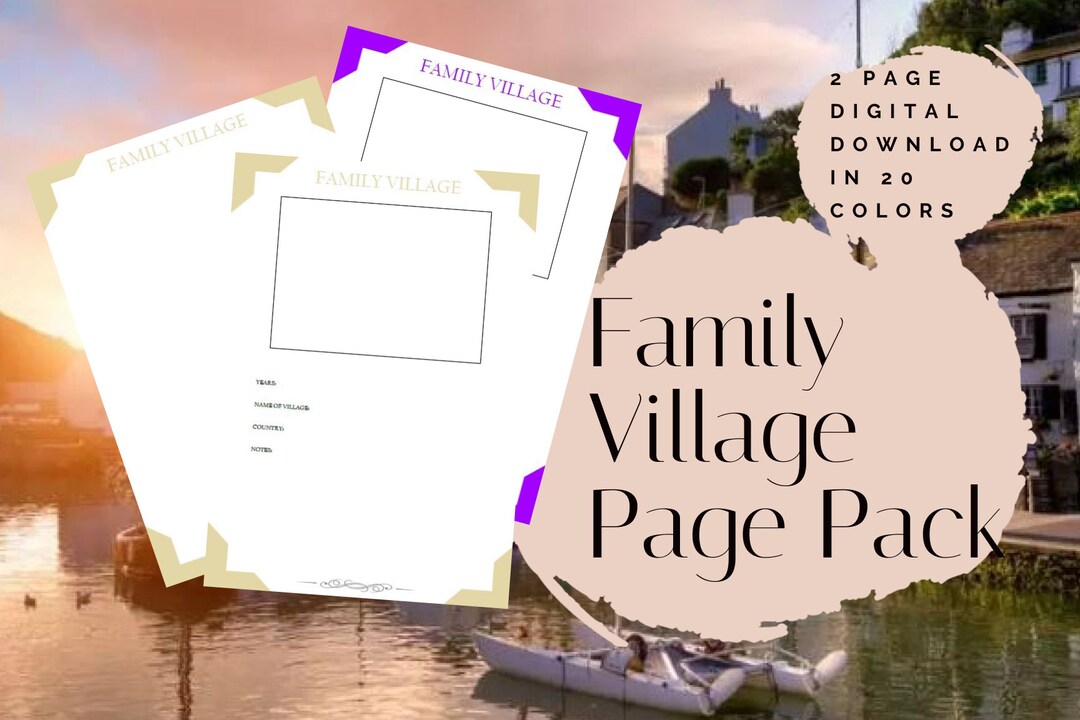 Family Village Page Pack - Printable (digital Download) Family History ...