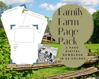 Family Farm Page Pack - Printable (Digital Download) Family History Pages Templates